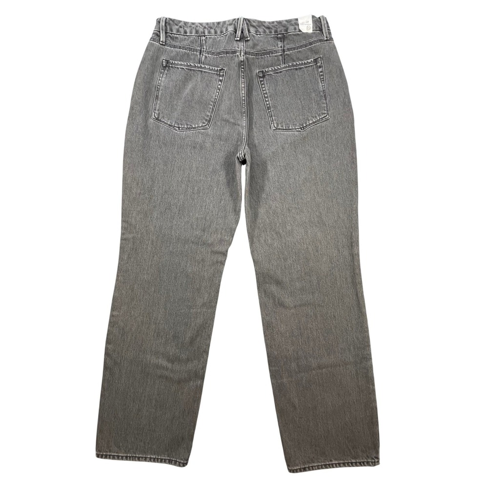 NWT Good American Grey High Rise Straight Leg Denim Jeans Women Size 14